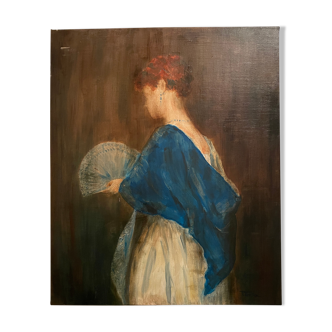 Oil on canvas portrait of a woman