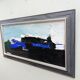 Mid-century modern "blue stream" vintage swedish abstract oil painting, framed, hans osswald