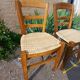 Pair of caned church chairs