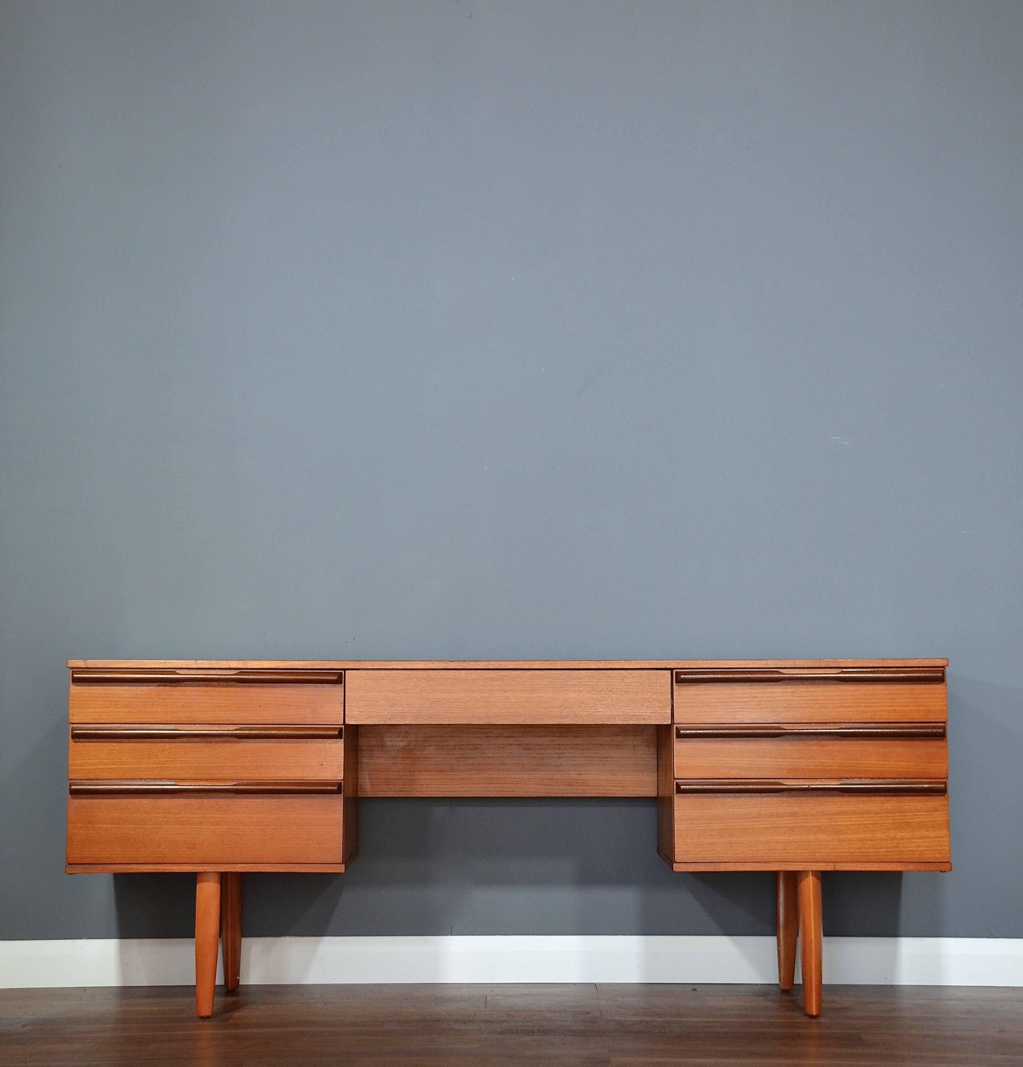 Vintage Avalon Mid Century Teak Desk / Dressing Table. Delivery. Modern / D