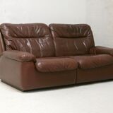 Canapé De Sede en cuir "chocolat" Suisse, circa 1970
