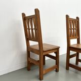 Set of 4 pine chairs, 1970s