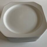 Set of 6 octagonal Scandinavian dinner plates 1970
