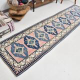 3x10 Pink & Blue Oushak Runner Rug 80x325Cm SK 22171