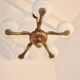 1930s-1940s chandelier – brass and glass, 5 x E27