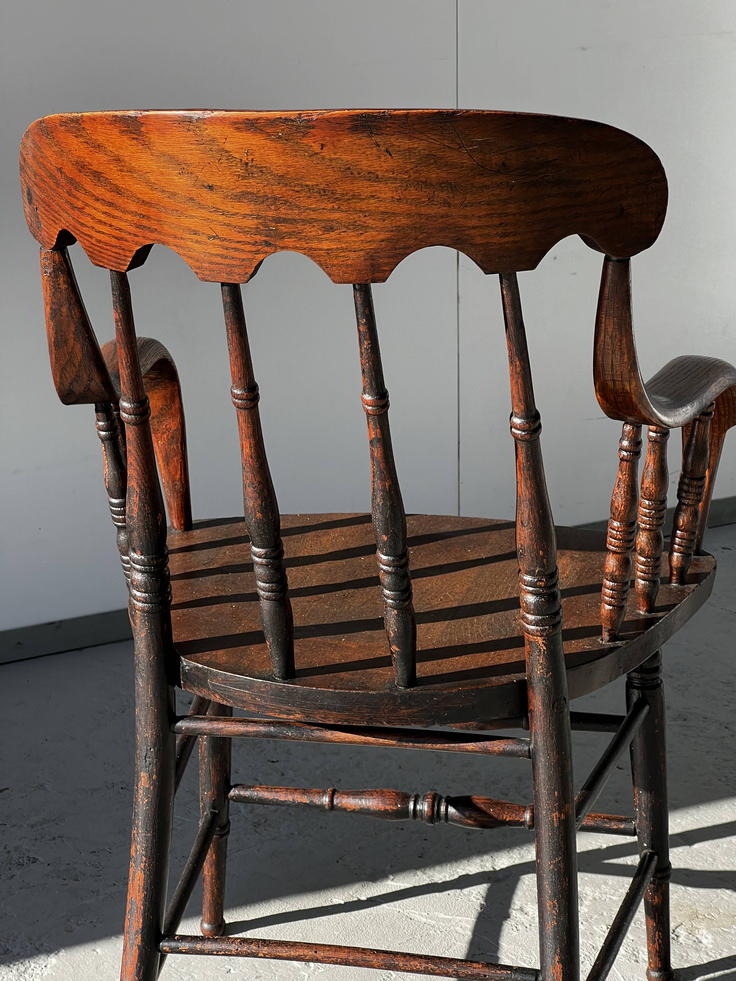 Fauteuil Windsor en bois tourné XXIXème