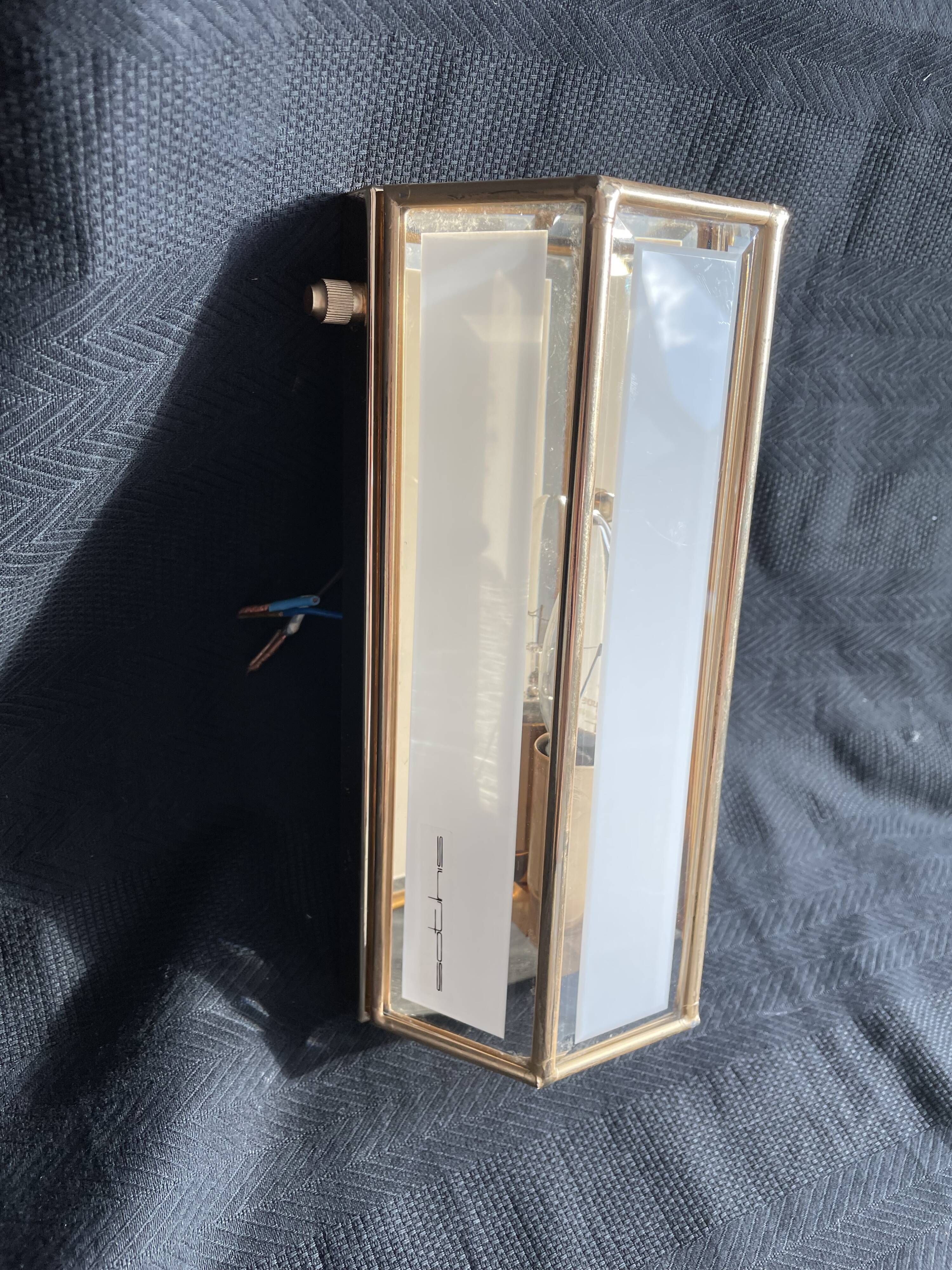 SOTHIS wall lamp - hexagonal - glass and brass - Italy