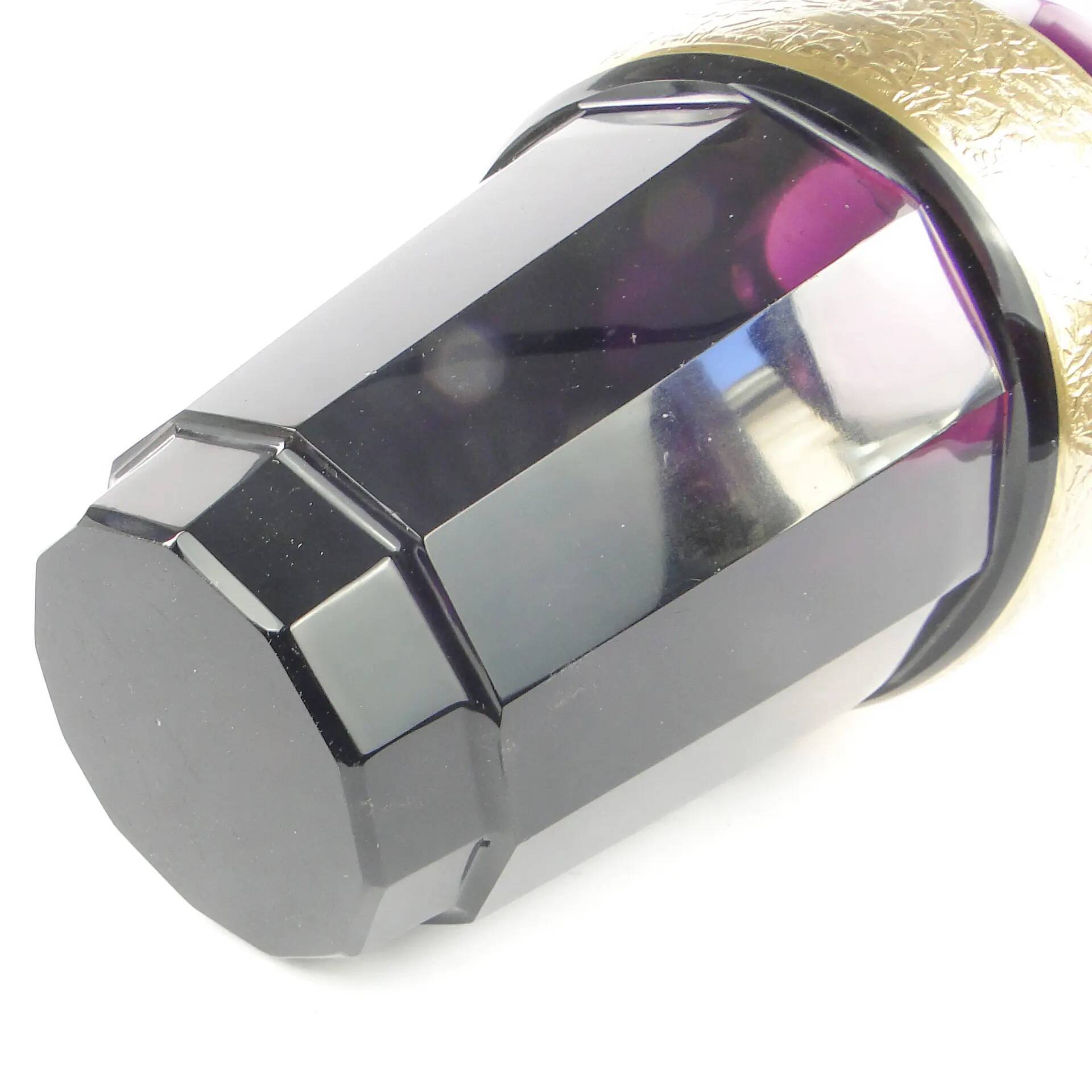 Art Deco vase, manganese glass, oroplastic, Czechoslovakia, 1930s