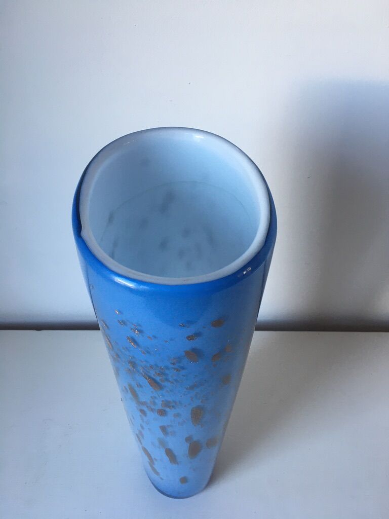 Blue and gold Murano vase