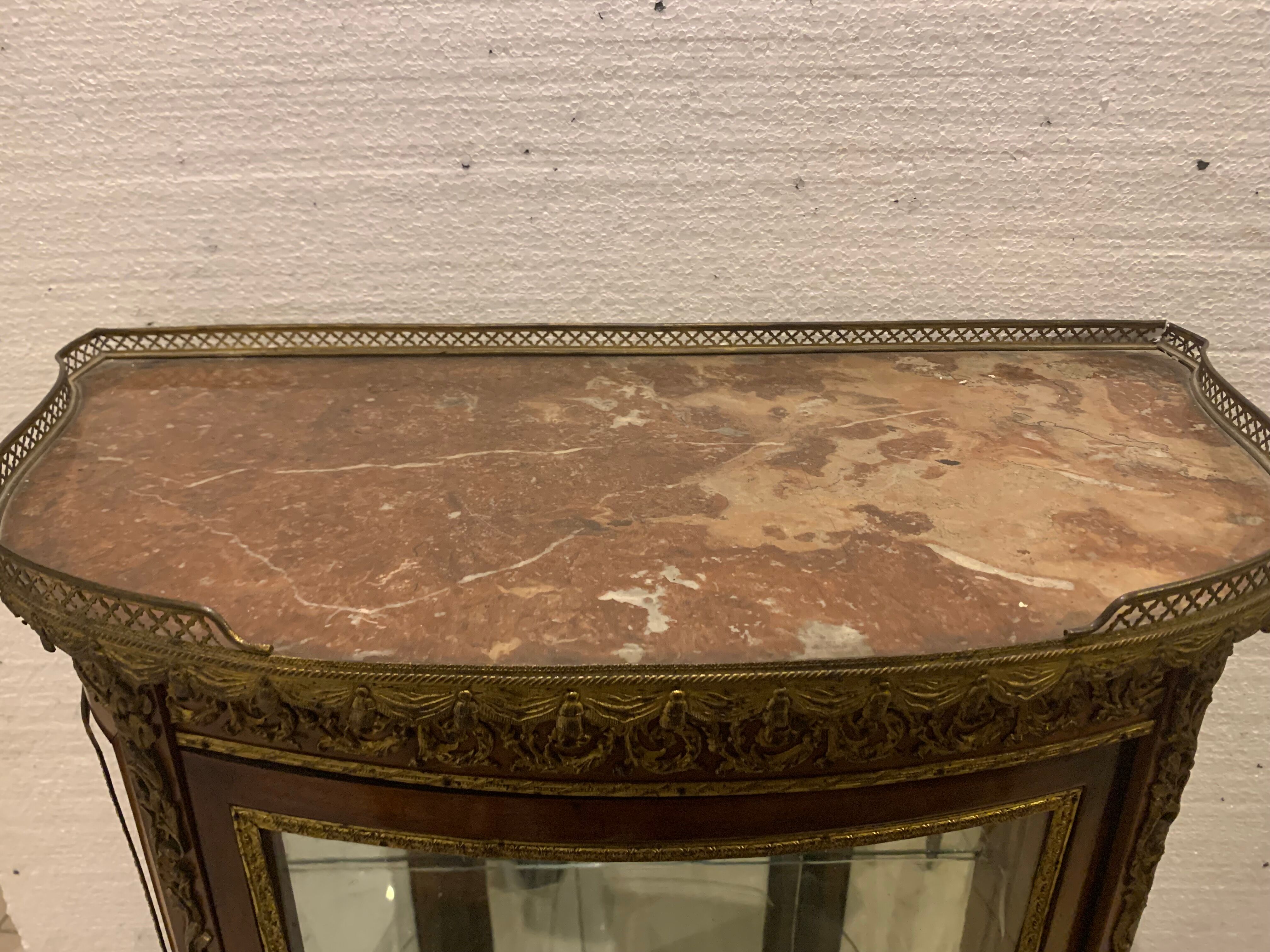 Napoleon III showcase in mahogany and chiseled bronze XX century