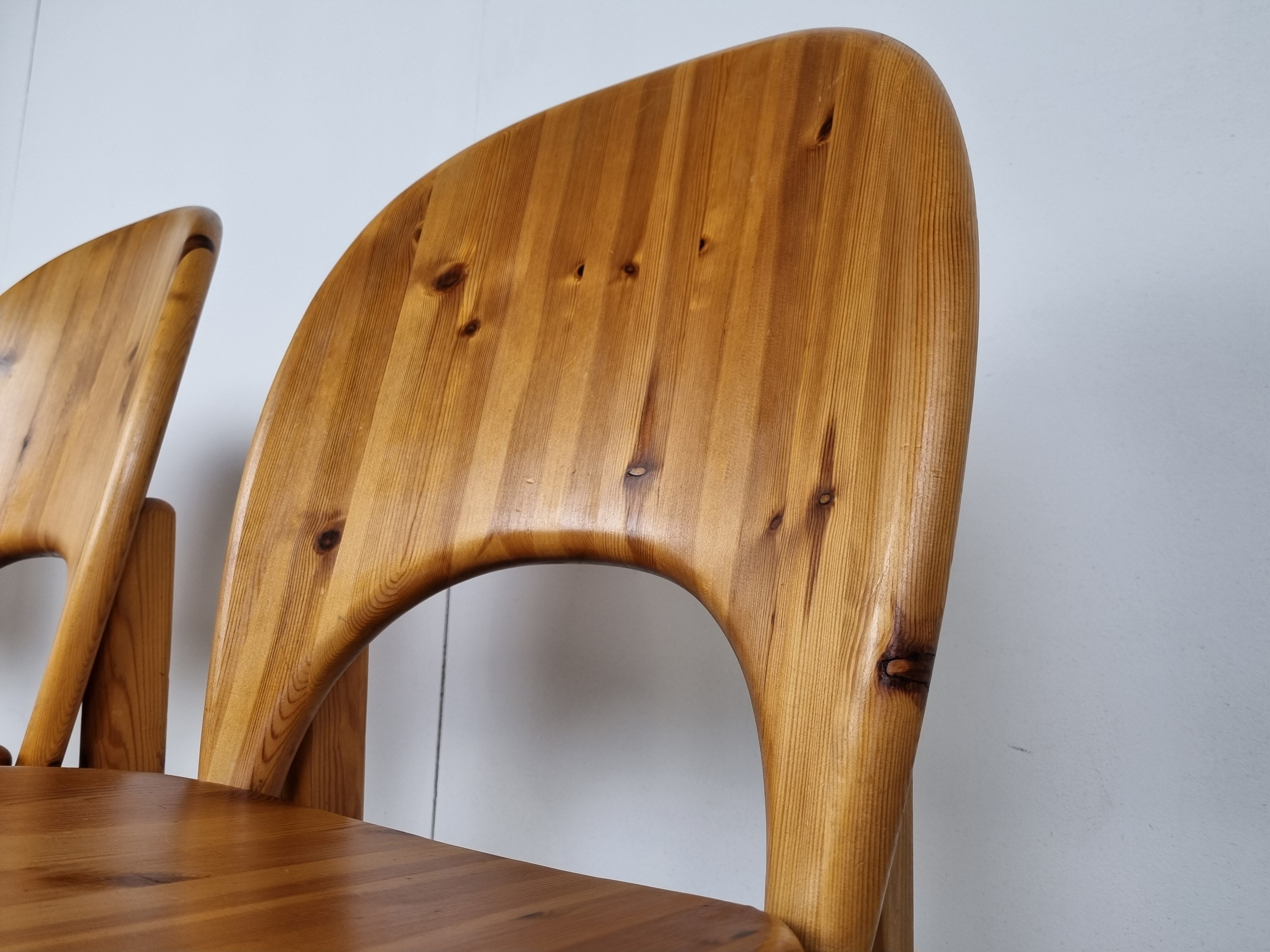 Rainer Daumiller pine wood dining chairs for Hirtshals Savvaerk  1980