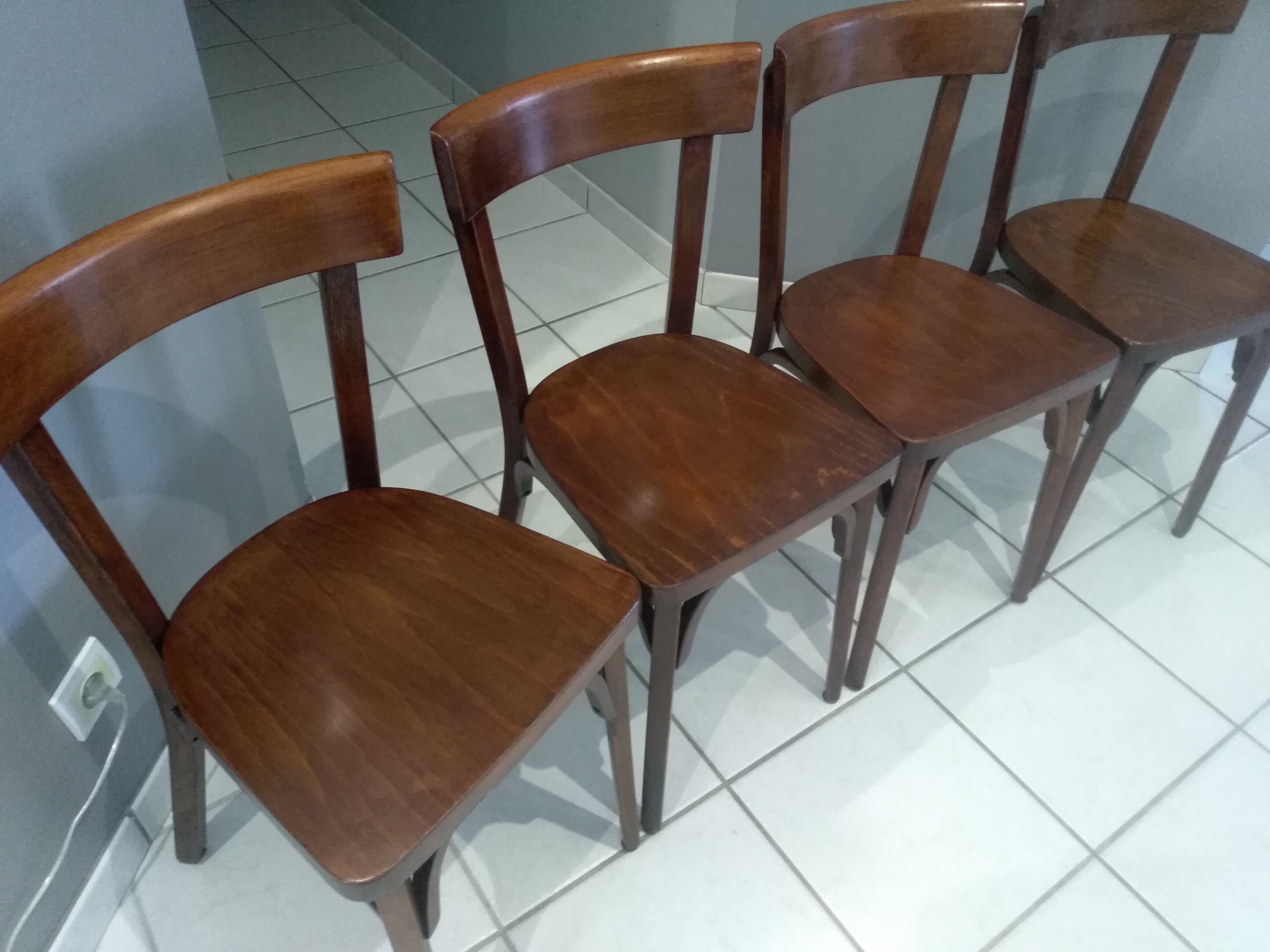 Suite of 4 Baumann bistro chairs from 1968