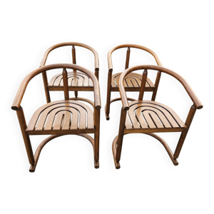 Série 4 fauteuils vintage