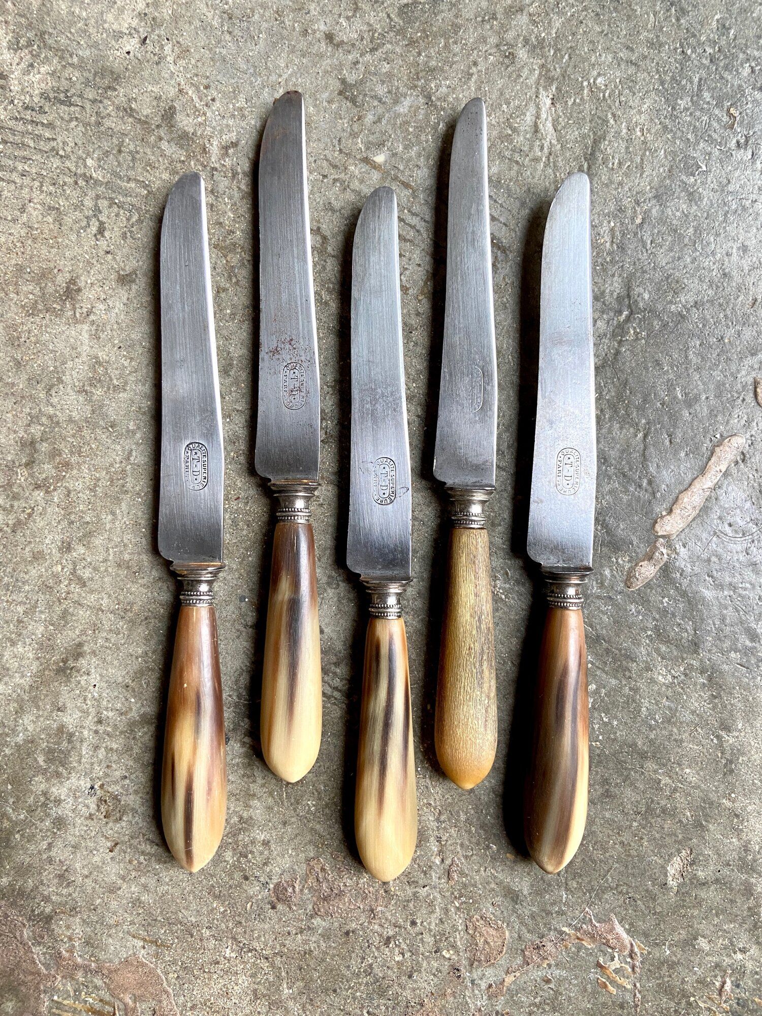 5 TD Paris horn and forged steel knives