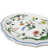 Gien earthenware dessert plate with bird of paradise motif