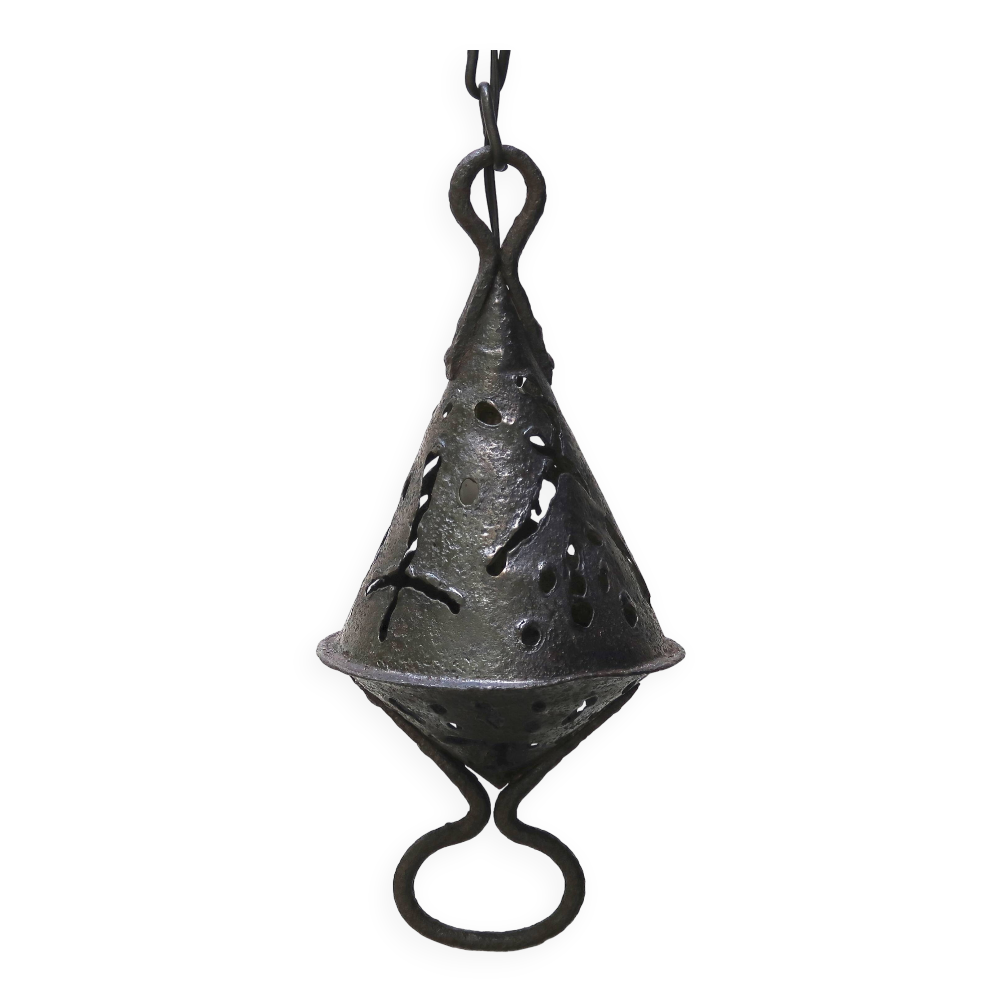 Antique wrought iron lantern pendant light