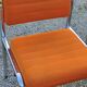 Set of 6 designer chairs from the 70s orange fabrics and chrome tubes