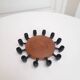 Teak and metal candlestick for 12 candles.