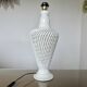 Imposante lampe italienne en céramique blanche tressée, années 70