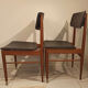 Paire de chaises style scandinave vintage années 1960 bois et skaï noir
