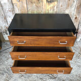Black wood chest of drawers + 3 vintage black drawers #a143