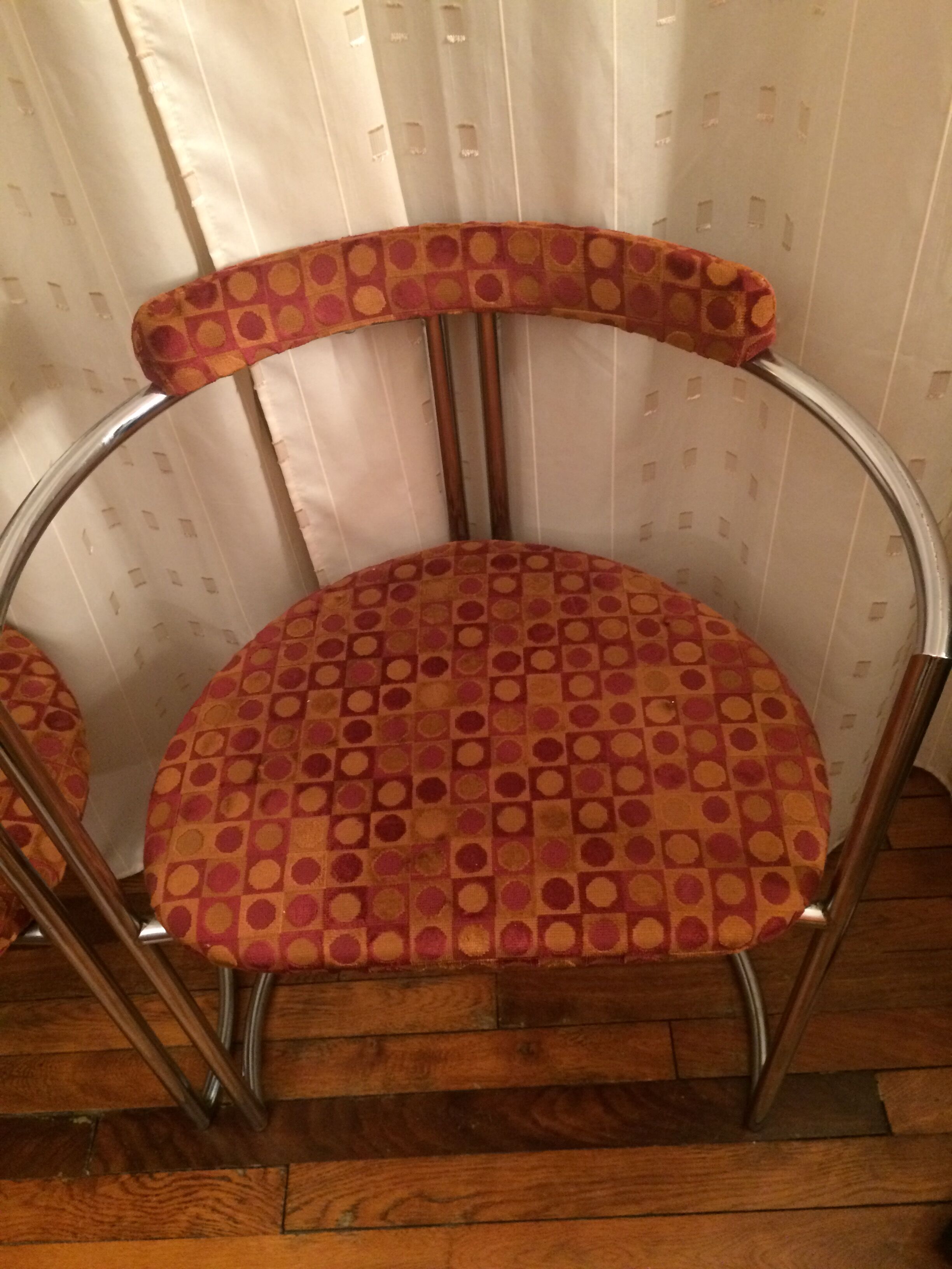 Lot of 2 chairs chrome tube from the 70s