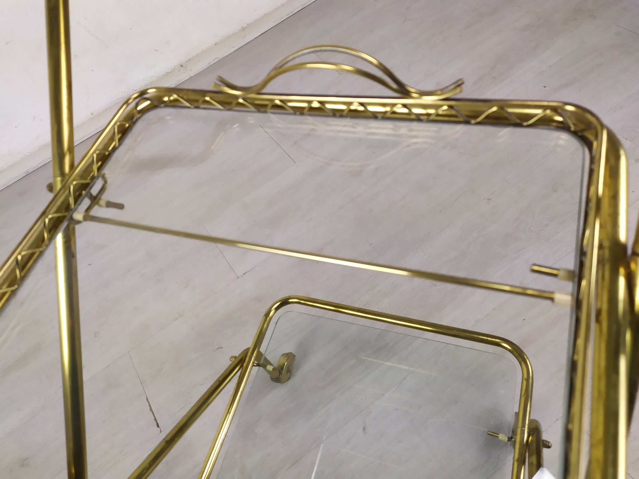 Vintage golden brass rolling service