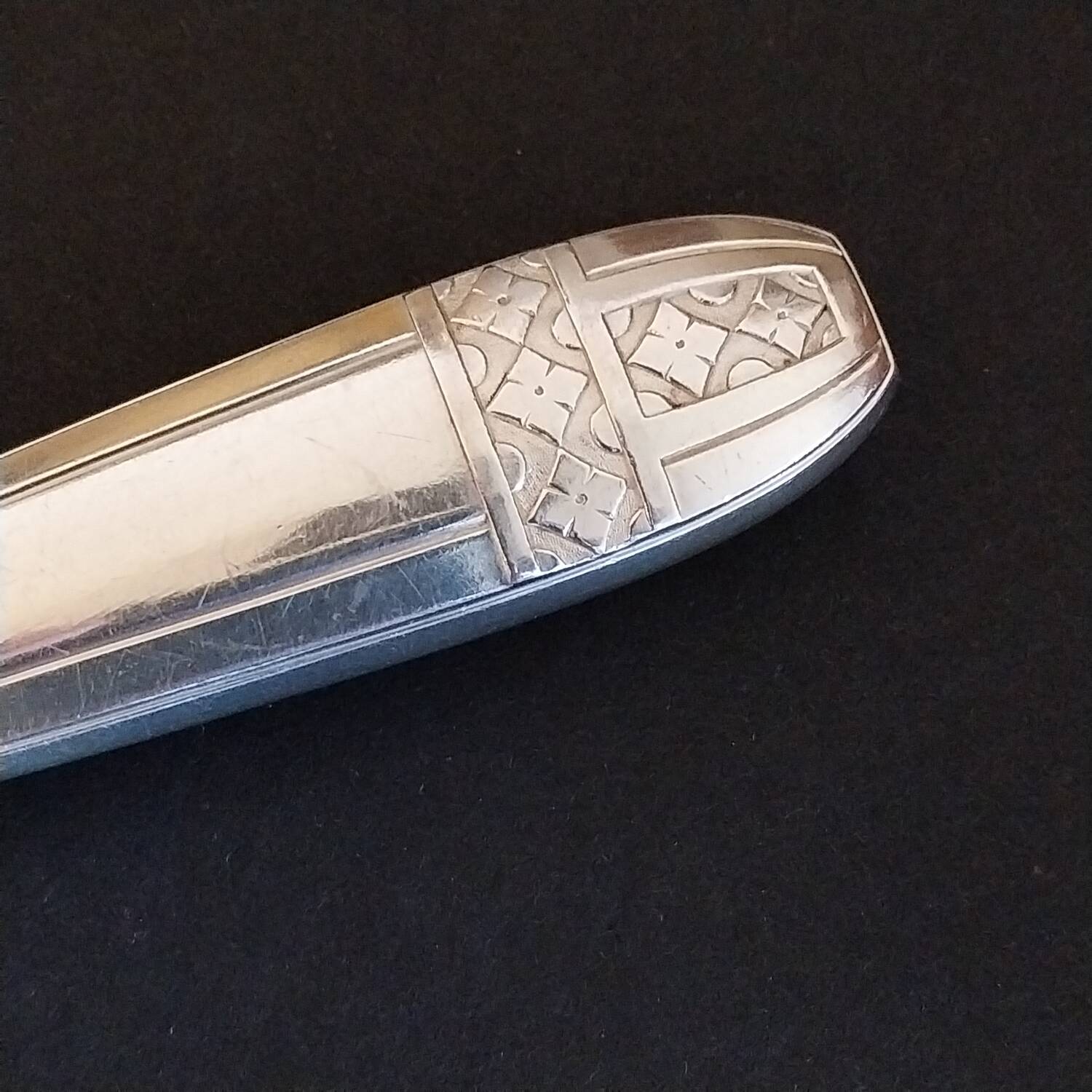 Antique art nouveau silver metal pie server
