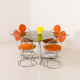 Table à manger space age italienne avec 4 chaises attribuées à Giotto Stoppino, années 1970.