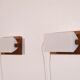 Paire d'applique scandinave en teck et acrylique 1970