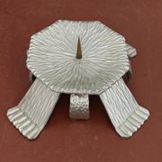 Paire de bougeoirs brutalistes en aluminium martelé, années 1970