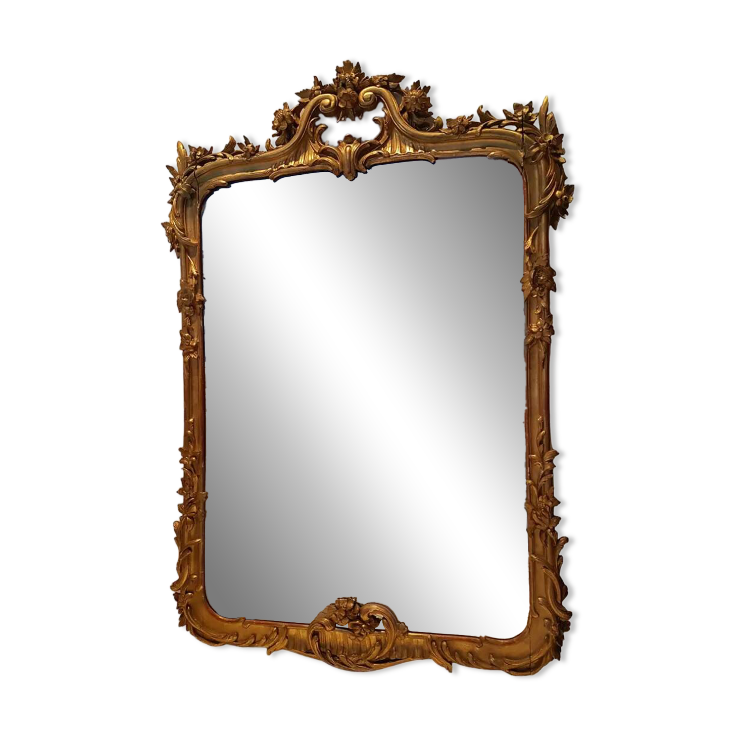 Large rectangular antique Louis XVI mirror for tabletop use.