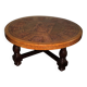 Inca design  leather top coffee table, Angel Pazmino, Ecuador 1970s