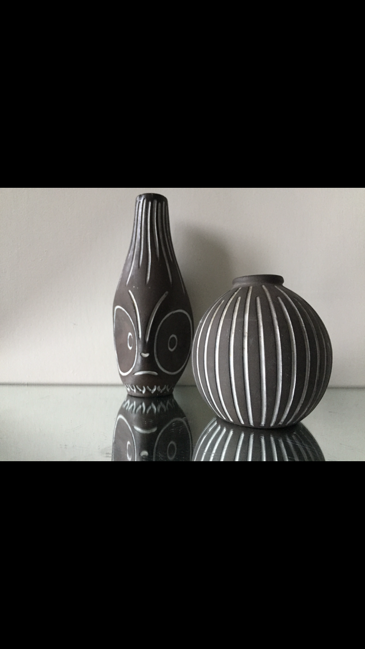 Deux vases danois vintage en grès
