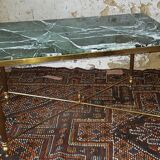 Brass coffee table and green marble