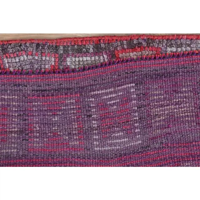 Vintage Turkish Vintage Oushak Pink Purple Runner Rug 88x291
