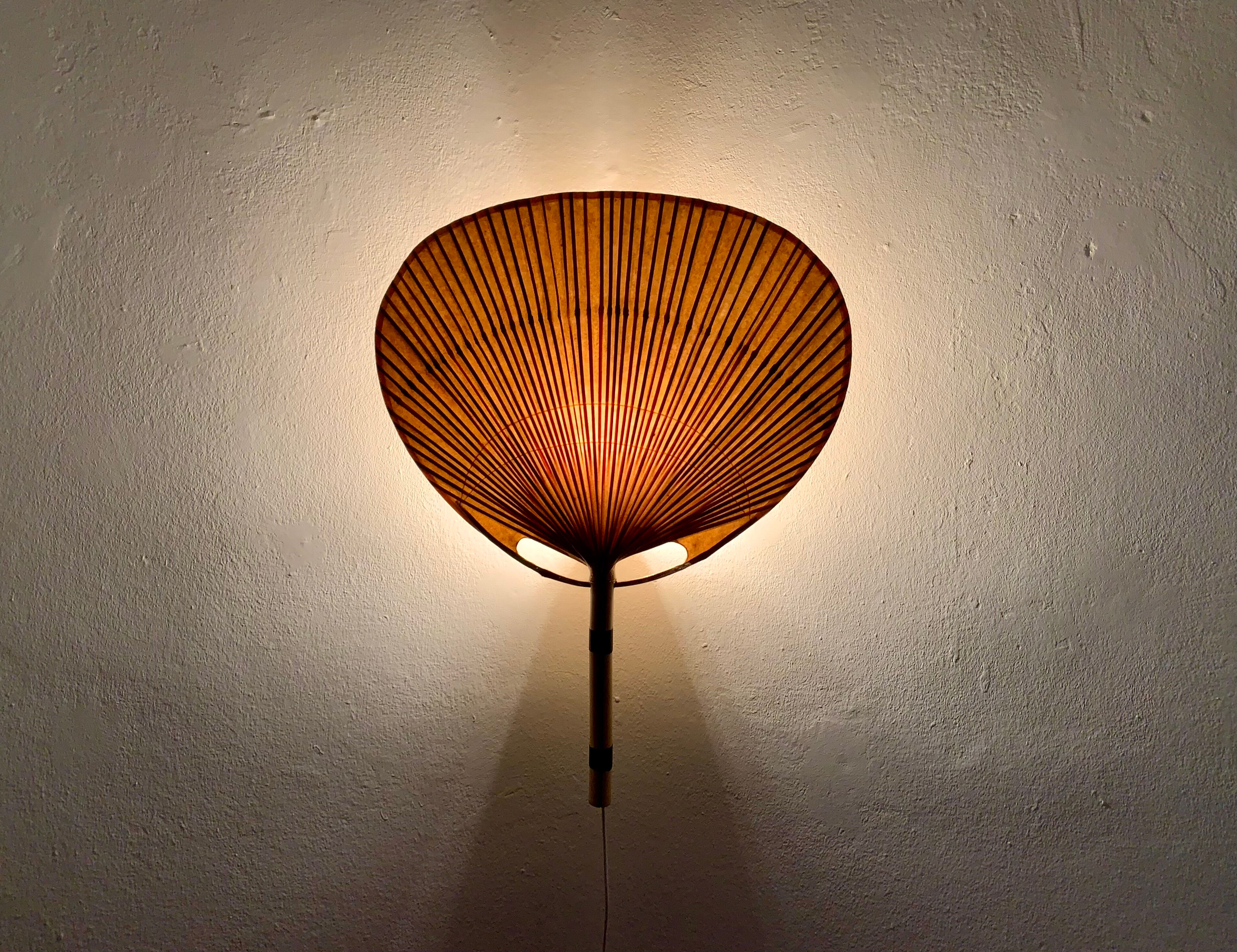 Uchiwa III bamboo wall lamp by Ingo Maurer for Design M