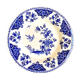 Round and hollow gien dish in white and blue enamelled earthenware
