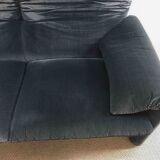 Maralunga 2seater sofa in dark grey striped fabrics by Vico Magistretti for Cassina