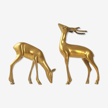 Golden brass deer & DOE 1970