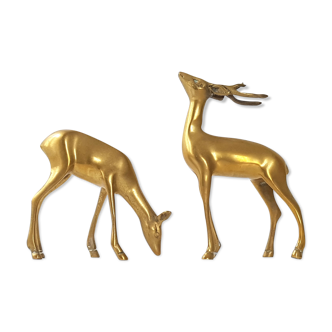 Golden brass deer & DOE 1970