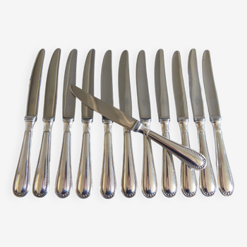 12 couteaux de table métal argenté