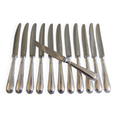 12 couteaux de table métal argenté