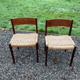 Pair of minimalist vintage chairs "Pia" by Poul Cadovius for Royal Persiennen, Denmark