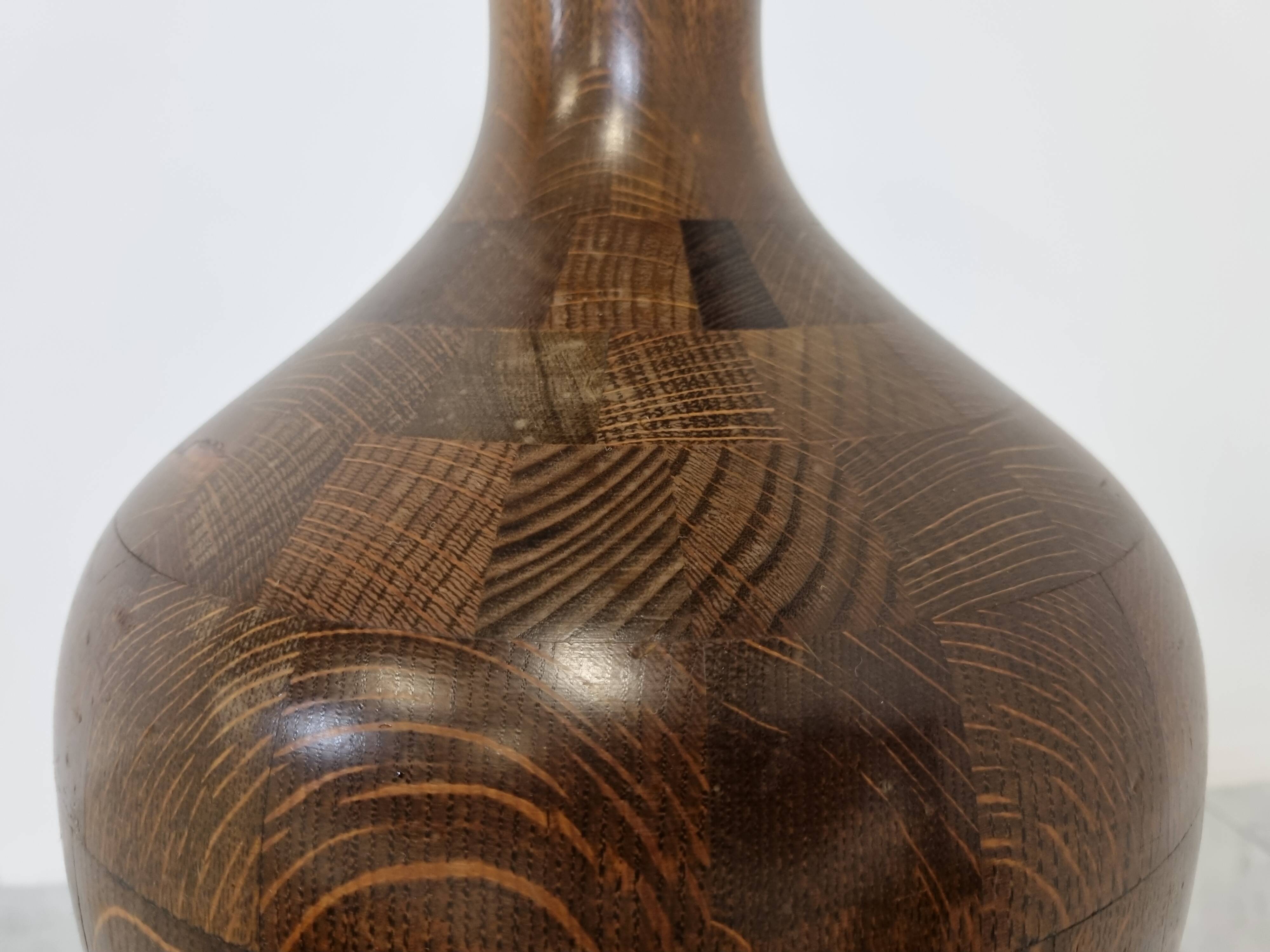 Vases en bois vintage de Maurice Bonami, ensemble de 3, années 1970