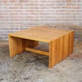 Vintage Scandinavian coffee table from the 1970s, made of pinewood, minimal