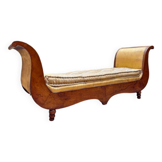 Récamier, Charles X XIX Eme Century Cherry Wood Daybed
