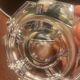 Vintage orrefors small crystal corona bowl , design by lars hellsten, sweden 1970s