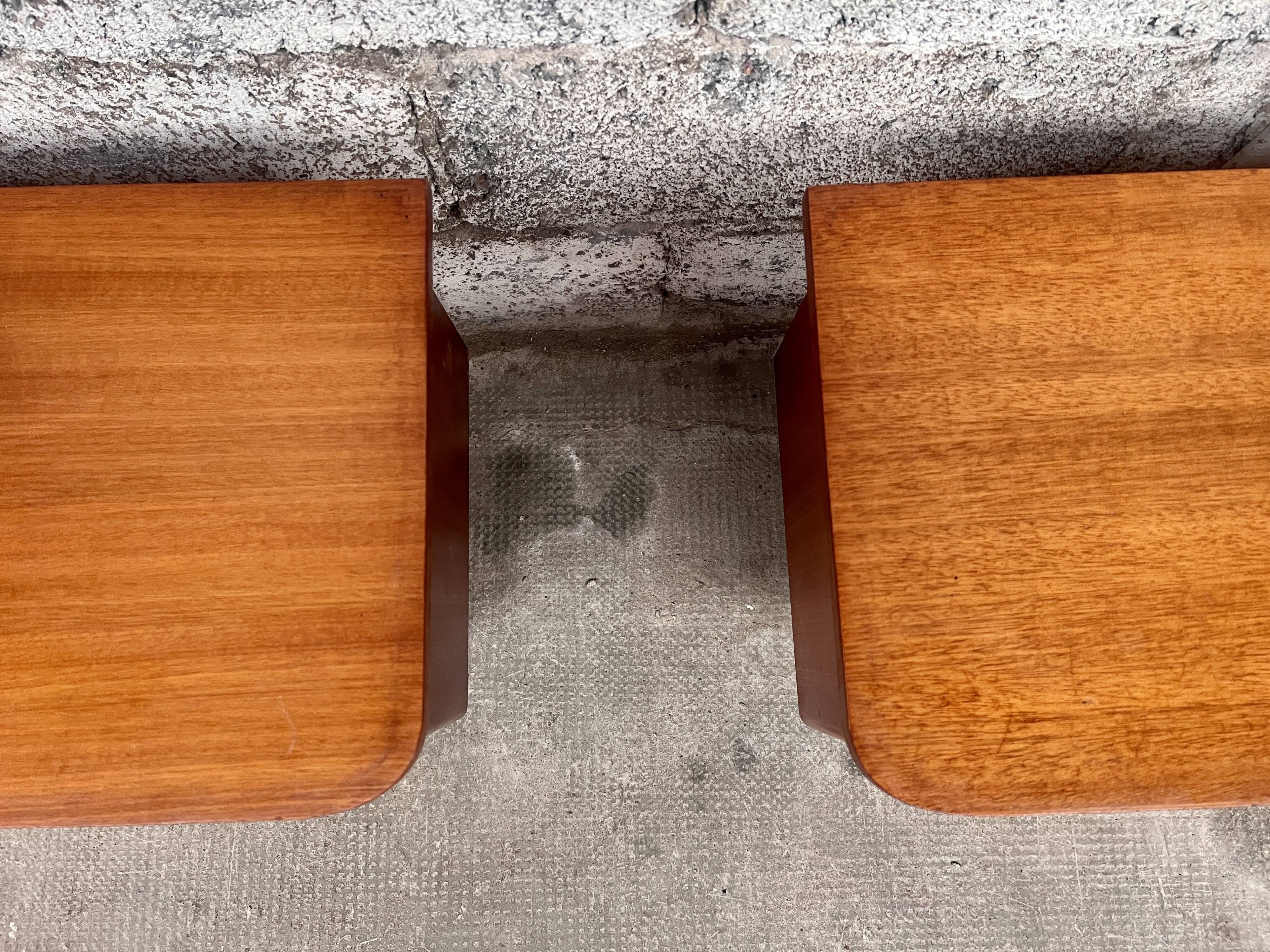 Pair of bedside tables, end of vintage sofa, old 1950