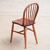 Série de 4 chaises scandinaves à dossier baton 1960
